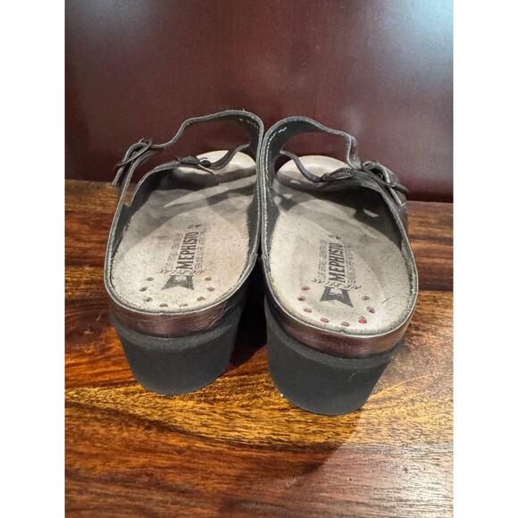 MEPHISTO Helen Women’s Metallic Gray Leather Sandals Sz 42 - Picture 5 of 8